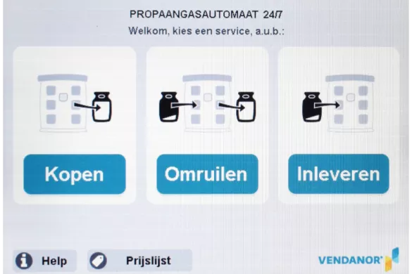 startscherm gasflessenautomaat