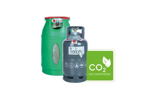gasflessen met CO2-gecompenseerd gas